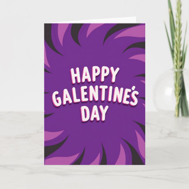 Galentines Day Swirl Raised Card (Front)