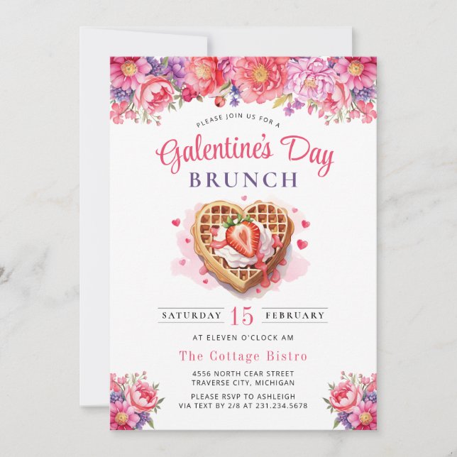 Galentine's Day Valentine Brunch Invitation (Front)