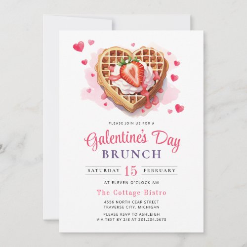 Galentines Day Valentine Brunch Invitation