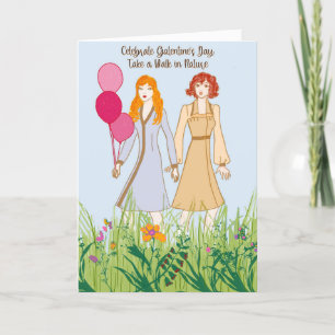 Galentine's Day Walk in Nature with Friend Thank You Card
