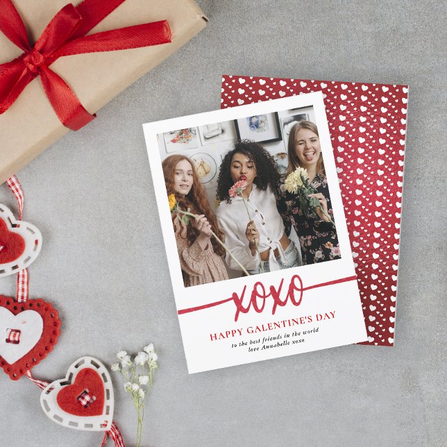 Galentines Day XOXO  Photo Holiday Card (Creator Uploaded)