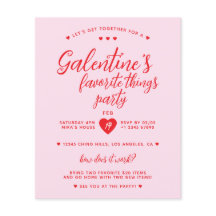 Galentine's Favorite Things Party Budget Invite
