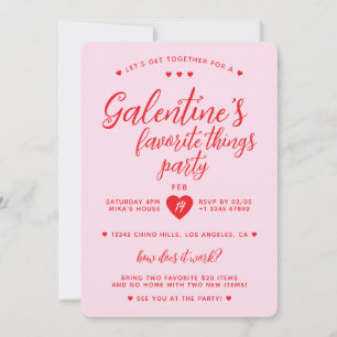Galentine's Favorite Things Party Valentine's  Invitation