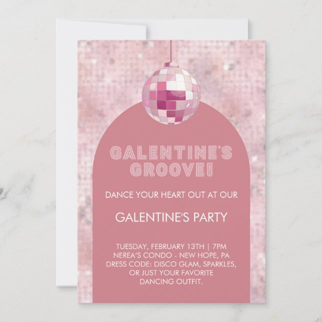 Galentine's Groove party Invitation (Front)