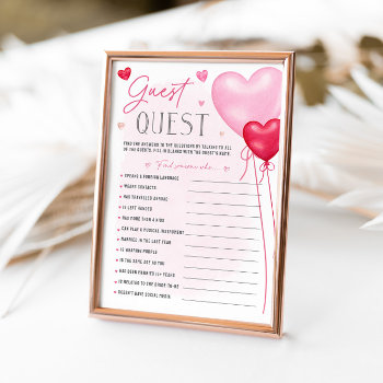 Galentine's Guest Quest Bridal Shower Games Invitation by YourMainEvent at Zazzle