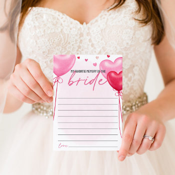 Galentine's My Favortie Memory Of Bride Game Menu by YourMainEvent at Zazzle