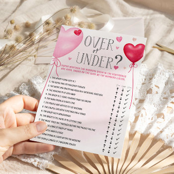 Galentine's Over Or Under Bridal Shower Games Invitation by YourMainEvent at Zazzle