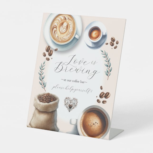 Galentines Party Decor Coffee Bar Tabletop Sign (Front)