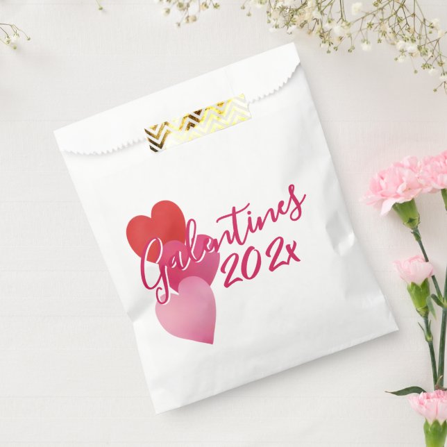 Galentines Party Favor Bag with 3 Hearts (Sealed)