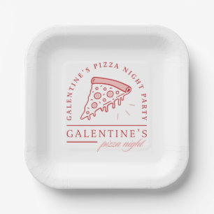 Galentines pizza night girls valentines party paper plates