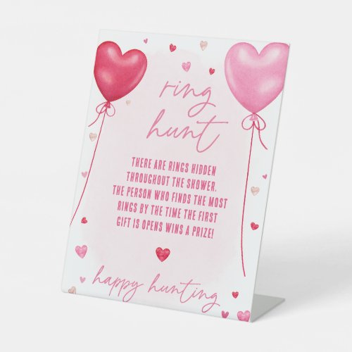 Galentines Ring Hunt Bridal Shower Game Pedestal Sign