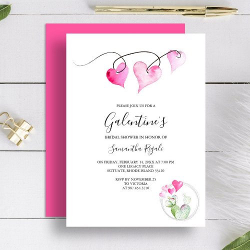 Galentines Themed Bridal Shower Invitation