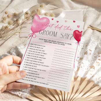 Galentine's What Did The Groom Say Bridal Games Menu by YourMainEvent at Zazzle
