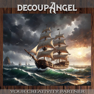 Galeone's Last Stand - Decoupage - Tissue Paper