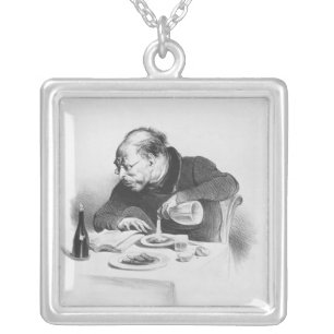 Galerie physionomique', Une lecture Silver Plated Necklace