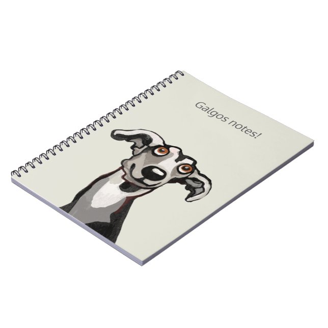 Galgo drawing black and white and grey notebook (Left Side)