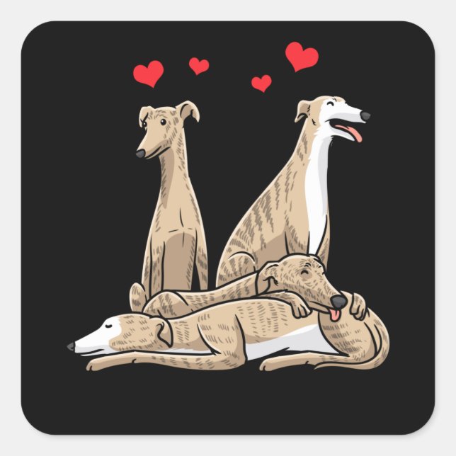 Galgo Español Dog Spanish Sighthound Square Sticker (Front)