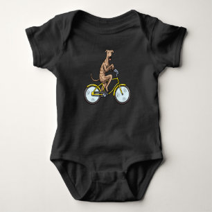 Galgo Espanol Dog with bike Spanish sighthound Baby Bodysuit