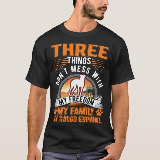 Galgo Espanol Freedom Family Spanish Greyhound Gal T-Shirt (Front)