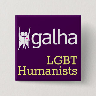 Galha LGBT Humanists square badge Button