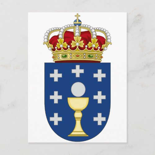 Galicia Spain Coat of Arms Postcard