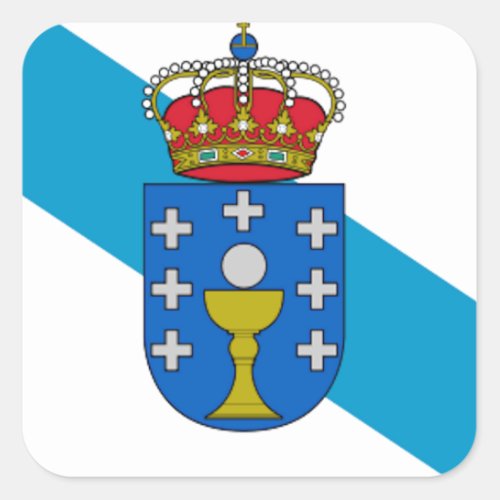 Galicia Spain Flag Square Sticker