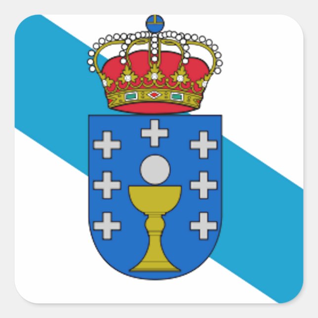 Galicia (Spain) Flag Square Sticker (Front)