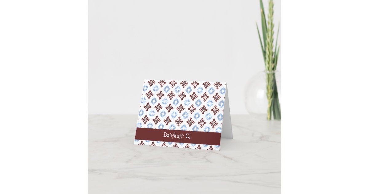 Galicia Tiles on Polish Thank You Card | Zazzle