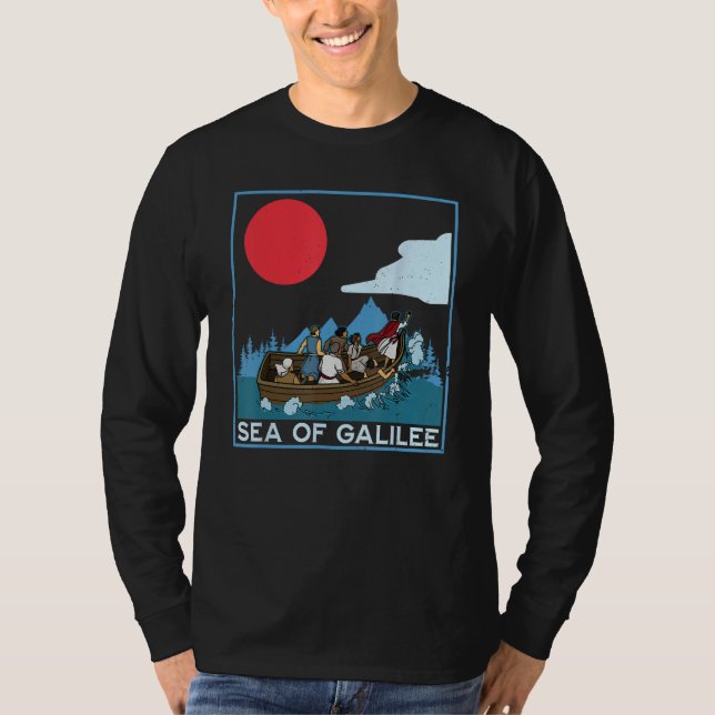Galilee seas storms religious Christians Christian T-Shirt (Front)