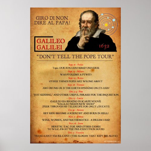 Galileo 1632 Heresy Tour Poster