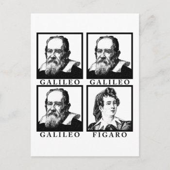 Galileo Figaro Bw Postcard by TulsaTees at Zazzle