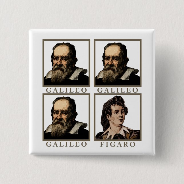Galileo Figaro Pinback Button (Front)