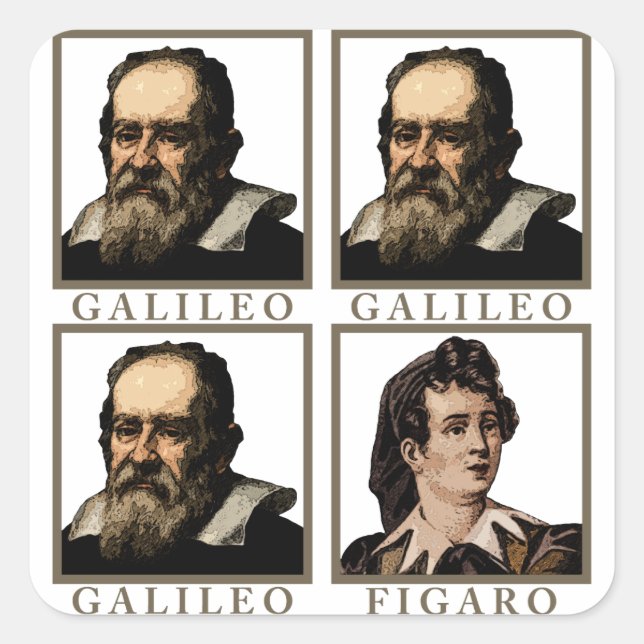 Galileo Figaro Square Sticker (Front)