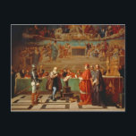 Galileo Galilei (1564-1642) before members of the Postcard<br><div class="desc">Image:82391 Galileo Galilei (1564-1642) before members of the Holy Office in the Vatican in 1633, 1847. Robert-Fleury, Joseph-Nicolas (1797-1890). Louvre, Paris, France, Peter Willi. Art, Fine Art.</div>