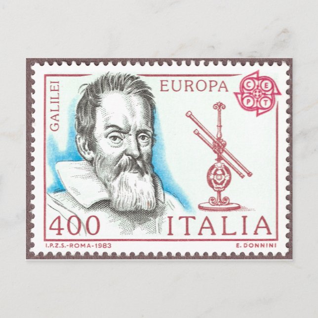 Galileo Galilei Astronomy Postcard (Front)