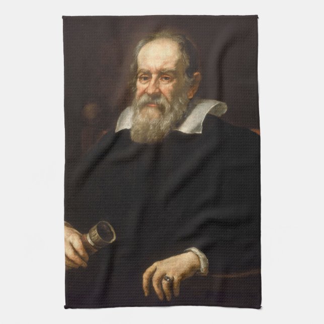 Galileo Galilei: Father of Science & Astronomy Kitchen Towel (Vertical)