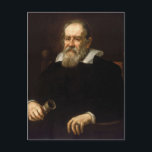 Galileo Galilei: Father of Science & Astronomy Postcard<br><div class="desc">Justus Sustermans, a Flemish artist, captured Galileo Galilei in oil paint around 1636. The portrait depicts the renowned scientist in his later years. Seated in a chair, his white beard and dark clothing convey a sense of age and experience. A telescope, the instrument that revolutionized his life's work, rests prominently...</div>