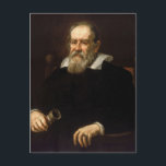Galileo Galilei: Father of Science & Astronomy Postcard<br><div class="desc">Justus Sustermans, a Flemish artist, captured Galileo Galilei in oil paint around 1636. The portrait depicts the renowned scientist in his later years. Seated in a chair, his white beard and dark clothing convey a sense of age and experience. A telescope, the instrument that revolutionized his life's work, rests prominently...</div>