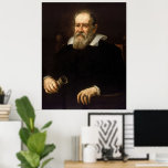 Galileo Galilei: Father of Science & Astronomy Poster<br><div class="desc">Justus Sustermans, a Flemish artist, captured Galileo Galilei in oil paint around 1636. The portrait depicts the renowned scientist in his later years. Seated in a chair, his white beard and dark clothing convey a sense of age and experience. A telescope, the instrument that revolutionized his life's work, rests prominently...</div>