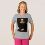 Galileo Galilei: Father of Science & Astronomy T-Shirt<br><div class="desc">Justus Sustermans, a Flemish artist, captured Galileo Galilei in oil paint around 1636. The portrait depicts the renowned scientist in his later years. Seated in a chair, his white beard and dark clothing convey a sense of age and experience. A telescope, the instrument that revolutionized his life's work, rests prominently...</div>