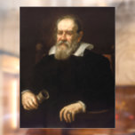 Galileo Galilei: Father of Science & Astronomy Window Cling<br><div class="desc">Justus Sustermans, a Flemish artist, captured Galileo Galilei in oil paint around 1636. The portrait depicts the renowned scientist in his later years. Seated in a chair, his white beard and dark clothing convey a sense of age and experience. A telescope, the instrument that revolutionized his life's work, rests prominently...</div>