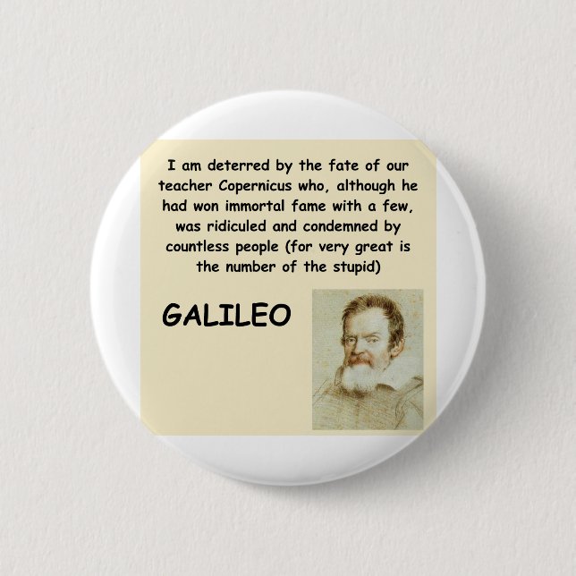 galileo quote pinback button (Front)