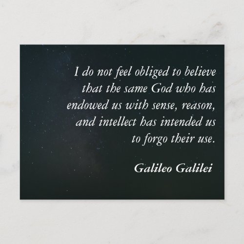 Galileo quote postcard _ sense
