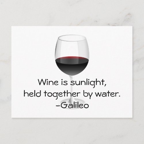 Galileo Wine Quote Postcard