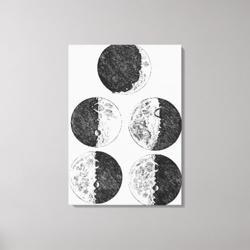 Galileos drawings of the phases of the moon canvas print