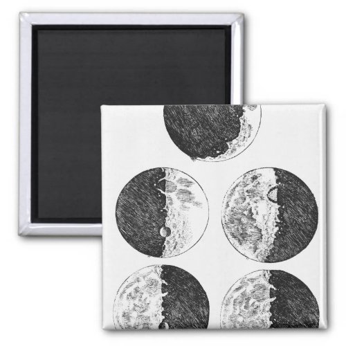 Galileos drawings of the phases of the moon magnet