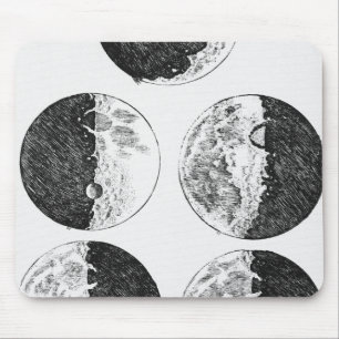Galileo's drawings of the phases of the moon mouse pad