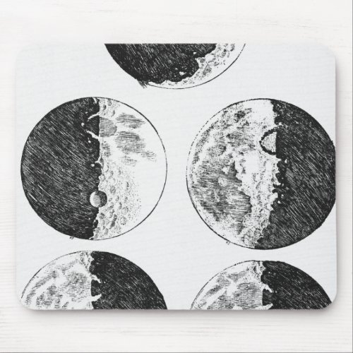 Galileos drawings of the phases of the moon mouse pad