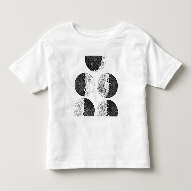 Galileo's drawings of the phases of the moon toddler t-shirt (Front)