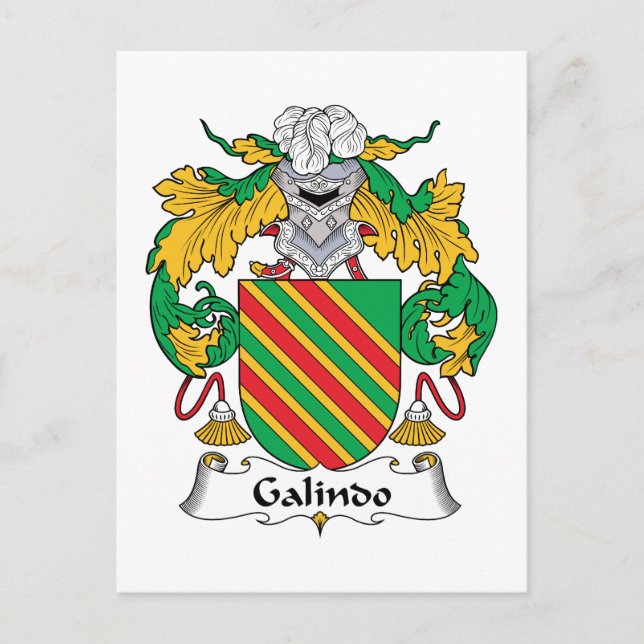 Galindo Family Crest Postcard (Front)